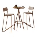 Ver imagem 4 de Conjunto Mesa Alta Bistrô 109,5cm MDP + 2 Banquetas Altas Fr Cor:Freijó com Rosê e Areia