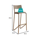 Ver mais imagens de Conjunto Mesa Alta Bistrô 109,5cm MDP + 2 Banquetas Altas Fr Cor:Freijó com Rosê e Areia