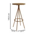 Ver imagem 6 de Conjunto Mesa Alta Bistrô 109,5cm Mdp + 2 Banquetas Altas Fr Cor:freijó com Rosê e Areia