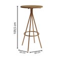 Ver imagem 6 de Conjunto Mesa Alta Bistrô 109,5cm MDP + 2 Banquetas Altas Fr Cor:Freijó com Rosê e Areia