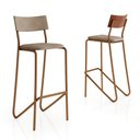 Ver imagem 7 de Conjunto Mesa Alta Bistrô 109,5cm Mdp + 2 Banquetas Altas Fr Cor:freijó com Rosê e Areia