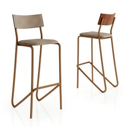 Conjunto Mesa Alta Bistrô 109,5cm Mdp + 2 Banquetas Altas Fr Cor:freijó com Rosê e Areia - 7 Conjunto Mesa Alta Bistrô 109,5cm Mdp + 2 Banquetas Altas Fr Cor:freijó com Rosê e Areia - 7