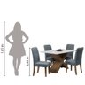 Conjunto de Mesa Sala de Jantar Tampo com Vidro Grécia 4 Cadeiras Off White / Cinza / Cedro 1,36m - 6