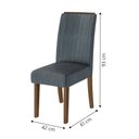 Ver imagem 4 de Conjunto de Mesa Sala de Jantar Tampo com Vidro Grécia 4 Cadeiras Off White / Cinza / Cedro 1,36m