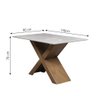 Conjunto de Mesa Sala de Jantar Tampo com Vidro Grécia 4 Cadeiras Off White / Cinza / Cedro 1,36m - 3