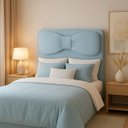 Ver imagem 1 de Cabeceira de Cama Box Estofada 120 Cm Viúva Decoração Laço Boucle