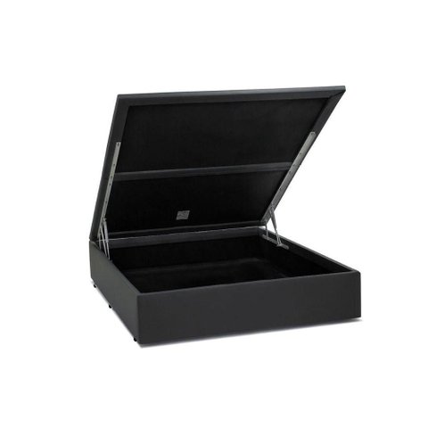 Base Box Baú Viúva Blindado NK Camas Sintético Cinza 41x128x188