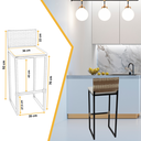 Ver imagem 2 de Kit 4 Banquetas Quadrada Junco Cappuccino para Balcão Ilha Cozinha Área Gourmet Bancada Piscina Bar