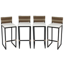 Ver imagem 1 de Kit 4 Banquetas Quadrada Junco Cappuccino para Balcão Ilha Cozinha Área Gourmet Bancada Piscina Bar