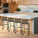 Ver imagem 6 de Kit 4 Banquetas Quadrada Junco Cappuccino para Balcão Ilha Cozinha Área Gourmet Bancada Piscina Bar