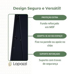 Espelho Grande Oval com Base Reta Corpo Inteiro 150 X 60 Cm com Suporte de Chão - 9