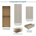 Ver imagem 3 de Guarda-Roupa 3 Módulos 6 Portas 9 Prateleiras 3 Gavetas Frame CabeCasa MadeiraOriginals