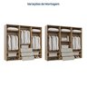 Guarda-Roupa 3 Módulos 6 Portas 9 Prateleiras 3 Gavetas Frame CabeCasa MadeiraOriginals - 5