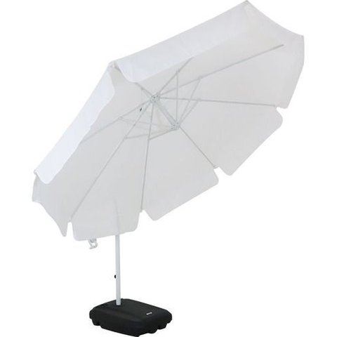 Ombrelone Sombreiro Luxo Bel Buzios 3 Metros Branco Reclinavel & Giratório 360 + Base em Abs 50l:bra