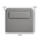 Ver imagem 5 de Cabeceira Mônaco Casal Cama Box Estofada Cinza Moderna 140cm