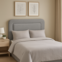 Ver imagem 1 de Cabeceira Mônaco Casal Cama Box Estofada Cinza Moderna 140cm