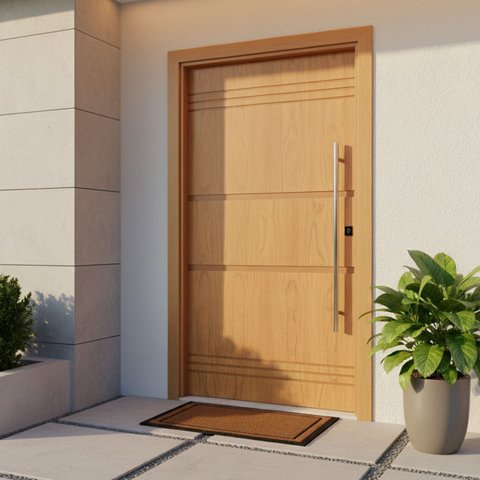 Porta Pivotante Belíssima 7 Padrão Batente 14 Puxador Tubo 60cm 110 X 210  Abertura Esquerda