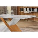 Ver mais imagens de Sala de Jantar Completa Imperatriz Tampo Madeirado C- Vidro Curvo 180x90 e 6 Cadeiras Imperatriz