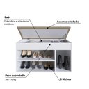 Ver imagem 3 de Sapateira Baú com Tampo Estofado 81cm 03 Nichos Linha Sp Sp080 Completa Móveis - Branco