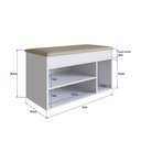Ver imagem 4 de Sapateira Baú com Tampo Estofado 81cm 03 Nichos Linha Sp Sp080 Completa Móveis - Branco