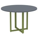 Ver imagem 1 de Mesa de Reunião Redonda P25 Pandin 110 Cm (largura) Tampo Mdp Grafito Pé Aço Tubular Verde Mirô