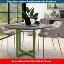 Ver imagem 2 de Mesa de Reunião Redonda P25 Pandin 110 Cm (largura) Tampo Mdp Grafito Pé Aço Tubular Verde Mirô