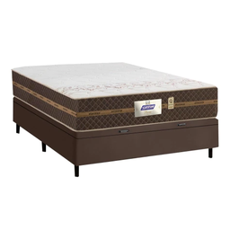 Cama Box Baú Casal Colchão Molas Flora Gazin + Box Sintético 52x138x188 Marrom - 2