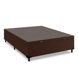 Cama Box Baú Casal Colchão Molas Flora Gazin + Box Sintético 52x138x188 Marrom - 6