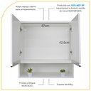 Ver imagem 3 de Armário Aéreo Multiuso 2 Portas 60cm com Nicho 100% Mdf