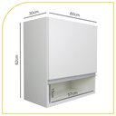 Ver imagem 2 de Armário Aéreo Multiuso 2 Portas 60cm com Nicho 100% Mdf