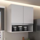 Ver imagem 5 de Armário Aéreo Multiuso 2 Portas 60cm com Nicho 100% Mdf