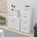 Ver imagem 3 de Conjunto 3 Peças com Escrivaninha, Gaveteiro Pasta Suspensa e Armário Multiuso Baixo Branco