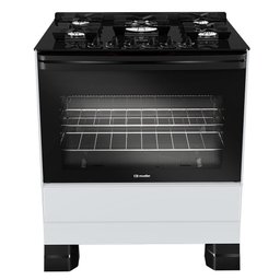 Fogão Mueller 5 Bocas Branco com Mesa de Vidro e Tripla Chama Mfv5bf - 1