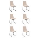 Ver imagem 1 de Kit 6 Cadeiras de Jantar Cozinha Industrial Lexa Veludo - Élpis Móveis - Bege - Preta