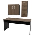 Ver imagem 4 de Kit 3 Peças com Escrivaninha, Gaveteiro Pasta Suspensa e Armário Multiuso Baixo