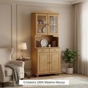 Ver imagem 6 de Cristaleira Rústica 100% Madeira Maciça 4 Portas para sala de Jantar Linha Rubi