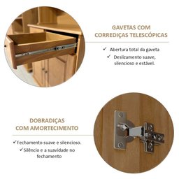 Cristaleira Rústica 100% Madeira Maciça 4 Portas para sala de Jantar Linha Rubi - 15