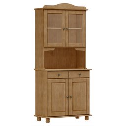 Cristaleira Rústica 100% Madeira Maciça 4 Portas para sala de Jantar Linha Rubi - 3