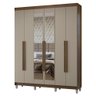 Guarda-Roupa Casal com Pés 6 Portas Batentes com Espelho Netuno Madesa - 4