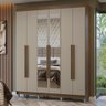 Guarda-Roupa Casal com Pés 6 Portas Batentes com Espelho Netuno Madesa - 1