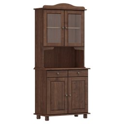 Cristaleira Rústica em Madeira Maciça 2+2 Portas para sala de Jantar Linha Rubi - 3