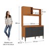 Cozinha Elegance Compacta 4 Portas 1 Gaveta Nicho Micro - 3