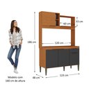 Ver imagem 3 de Cozinha Elegance Compacta 4 Portas 1 Gaveta Nicho Micro