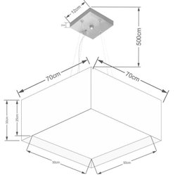 Lustre Pendente Duplo Quadrado 30/70x70cm Café Bivolt - 2