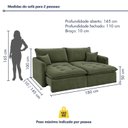 Ver imagem 3 de Sofá Cama Retrátil e Reclinável 2 Lugares 180cm Pés em Madeira Doha
