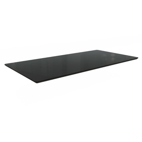 Tampo Mesa Sala de Jantar Madeirado C/vidro Ta59 Retangular 100x200cm Preto Fosco C/ Vidro Preto -