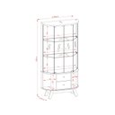 Ver imagem 6 de Cristaleira para Sala de Jantar 4 Portas Vidro Curvo com Espelho Led 2 Gavetas Moss