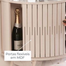 Cristaleira para Sala de Jantar 4 Portas Vidro e Curva com Espelho Led 2 Gavetas Moss - 9