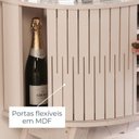 Ver imagem 7 de Cristaleira para Sala de Jantar 4 Portas Vidro Curvo com Espelho LED 2 Gavetas Moss Marrom Off White