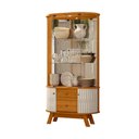 Ver imagem 3 de Cristaleira para Sala de Jantar 4 Portas Vidro Curvo com Espelho Led 2 Gavetas Moss